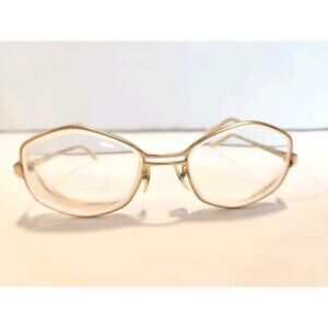 VTG American Optical AO 130 eyeglasses 608 Gold Tone Frames Only 50 □ 16 Hexagon